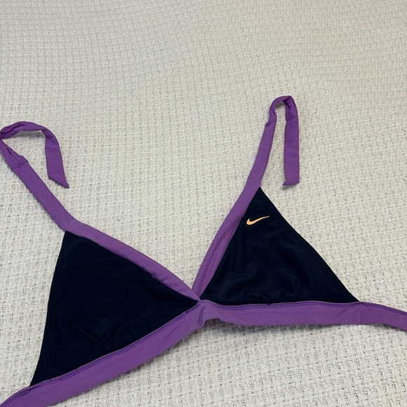 NIKE reversible bikini 2 pce bathing suit padded bra halter navy blue purple - Picture 10 of 13